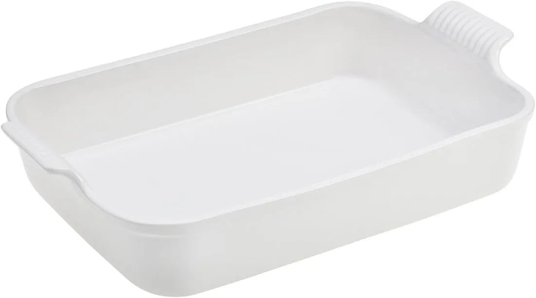 Le Creuset Stoneware Heritage Rectangular Dish, 2.5 qt. (10.5" x 7"), white