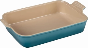 Le Creuset Stoneware Heritage Rectangular Dish, 4 qt. (12" x 9"), Caribbean, Large