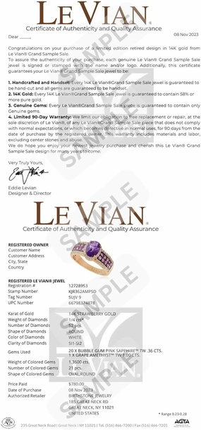 LE VIAN Vanilla Diamond Chocolate Diamond Statement Ring for Women - 14k Rose Gold Ring for Her (G-H/Brown, VS2-SI1, 0.6 cttw) Promise Wedding Anniversary Band, Size 7