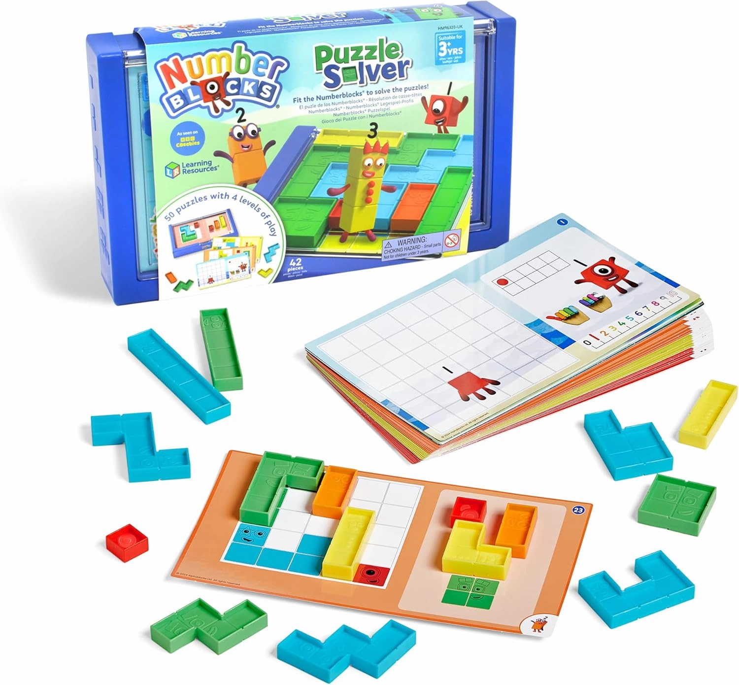 Learning Resources Numberblocks Puzzle Solver Toy for 3 Year Old Boys and Girls, 50 Puzzles with 4 Difficulty Levels, Travel Games