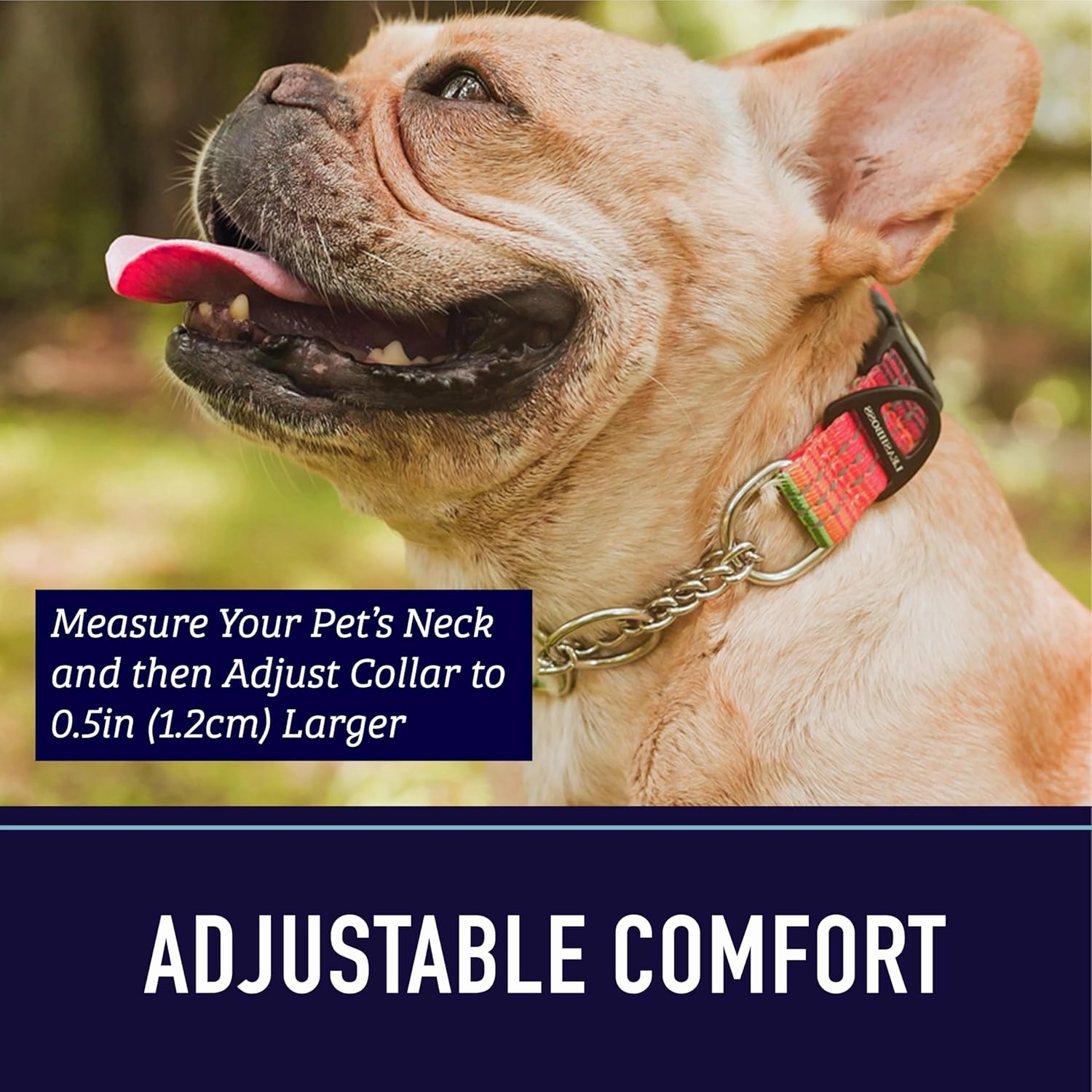 Leash Boss Martingale Collar for Dogs - Steel Chain | Reflective Nylon Dog Collar for Large Dogs, Medium and Small Dogs | No Pull Pet Training Collar Small