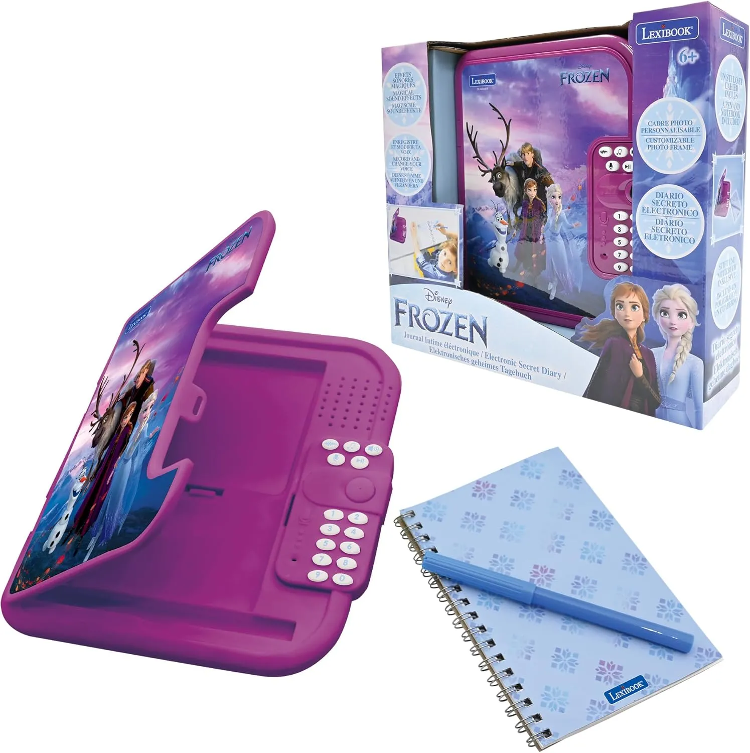 Lexibook, Frozen, Electronic Piano for Children with Light Effects, Microphone, Drums, Built-in Speaker, Demo Tunes, DJ Player, Purple/Blue, K704FZ