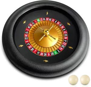 Leyndo 18 Inches Deluxe Casino Roulette Wheel Set, ABS Professional Roulette Set with Double Zero Layout Wheel with 2 Balls for Night Home Game or Professional Use
