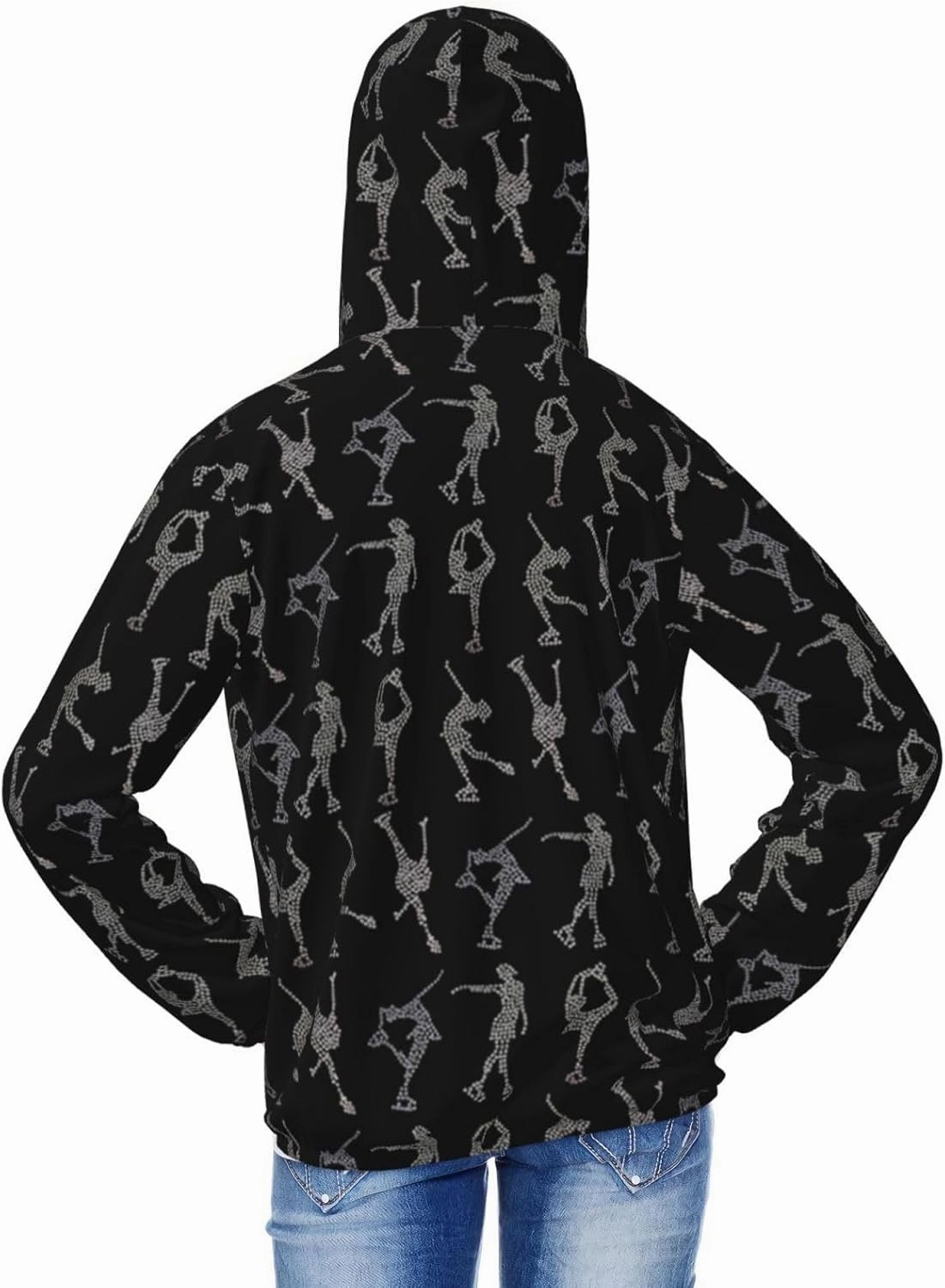 Lightweight Long Sleeve Uv Protection Shirts for Youth I-Love-Figure-Skating Youth Rash Guard Shirts