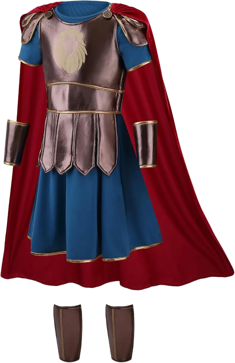 LMYOVE Roman Warrior Costume for Kids, Medieval Gladiator Costume Boy, Spartan Soldier Knight Costume for Halloween Role Play