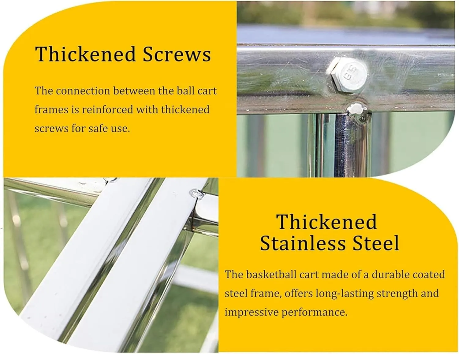 Lockable Wheels Rolling Sports Ball Storage Cart, with Cover & Handle, Large Capacity Steel Football Cage Box, Basketball Equipment Cart~/