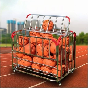 Lockable Roller Design Sports Ball Storage cart Gym Ball Equipment Storage cart Football Basketball Volleyball Universal Storage Rack