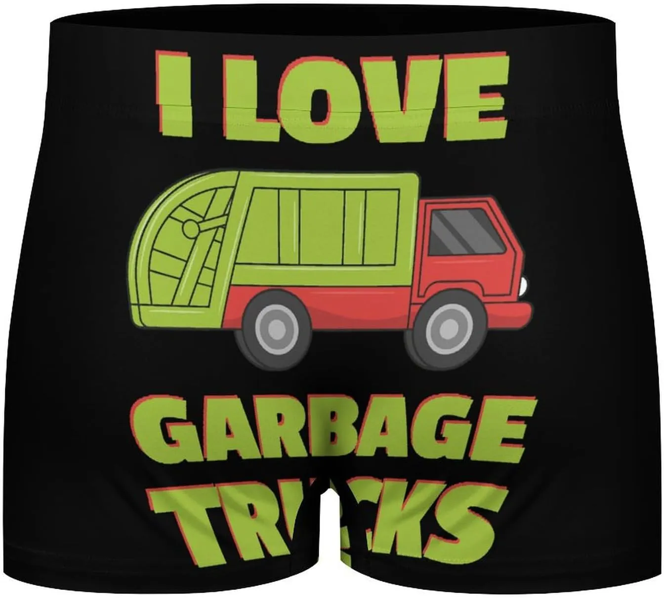 Love Garbage Truck Men's Underwear Boxer Briefs Lightweight Soft Breathable