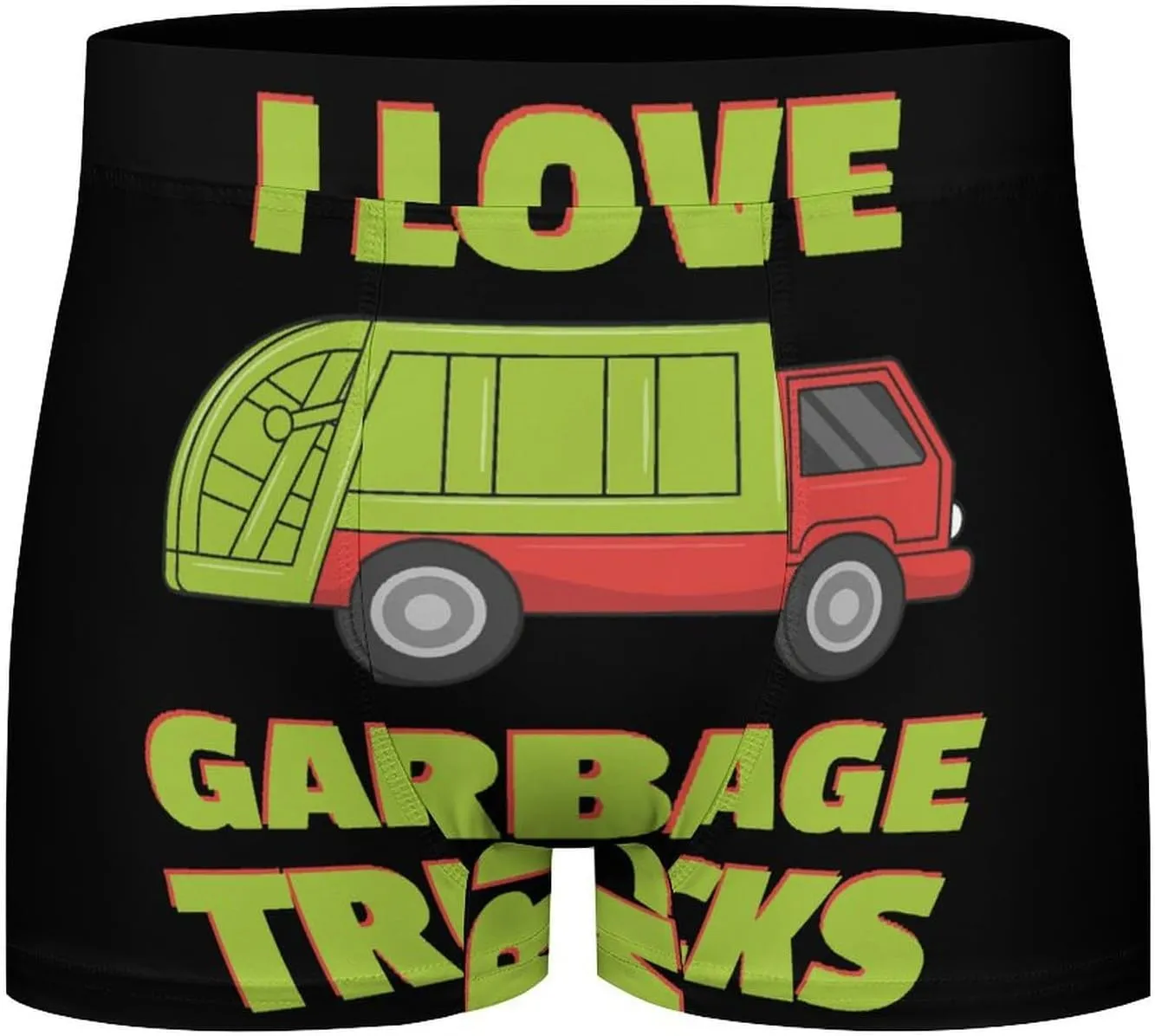 Love Garbage Truck Men's Underwear Boxer Briefs Lightweight Soft Breathable