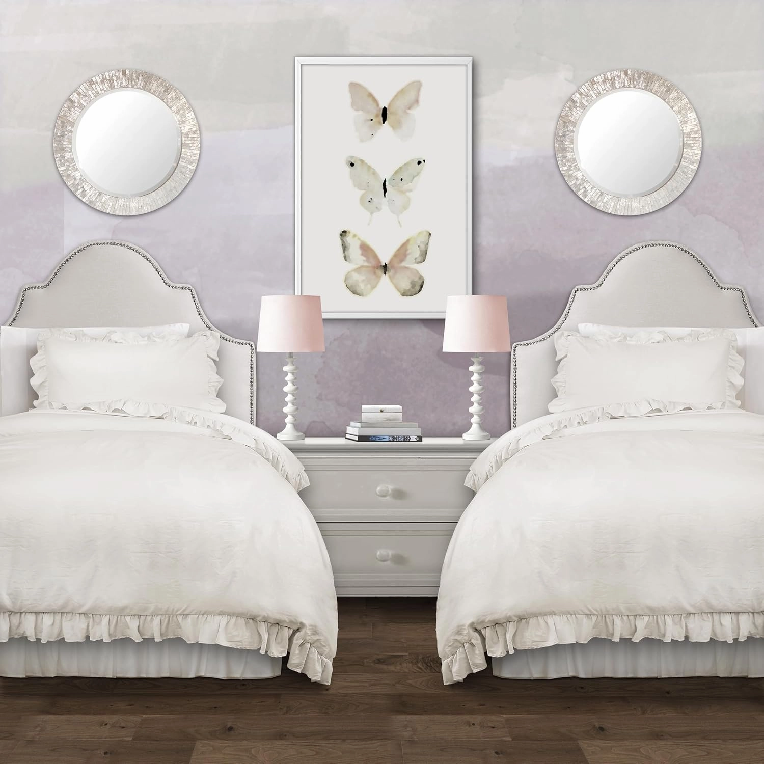 Lush Decor - Comforter Set, Soft Ruffled Bedding with Matching Sham, Cozy Essentials, Elegant Bedroom Decor (Reyna White, Twin XL)