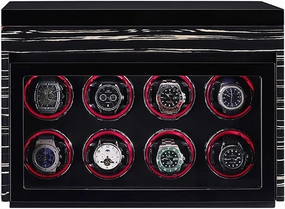 Luxury Watch Winder Automatic Watch with LED Light with Silent Motor and 5 Rotation Positions PU-Leather Super-Silent Winder Suitable for All Automatic and Mechanical Watches
