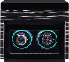 Luxury Watch Winder Automatic Watch with Led Light with Silent Motor and 5 Rotation Positions Pu-Leather Super-Silent Winder Suitable for All Automatic and Mechanical Watches,A-2 4