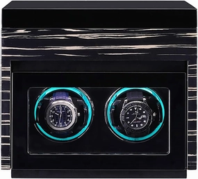 Luxury Watch Winder Automatic Watch with LED Light with Silent Motor Positions PU-Leather Super-Silent Winder Suitable for All Automatic and Mechanical Watches (2 4)