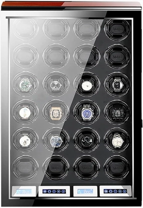 Luxury Watch Winder Watches With Remote Control LCD Touch Screen LED Illumination Watches Display Box Rotation Mode Setting Quiet Motor Watches Box (24 0)