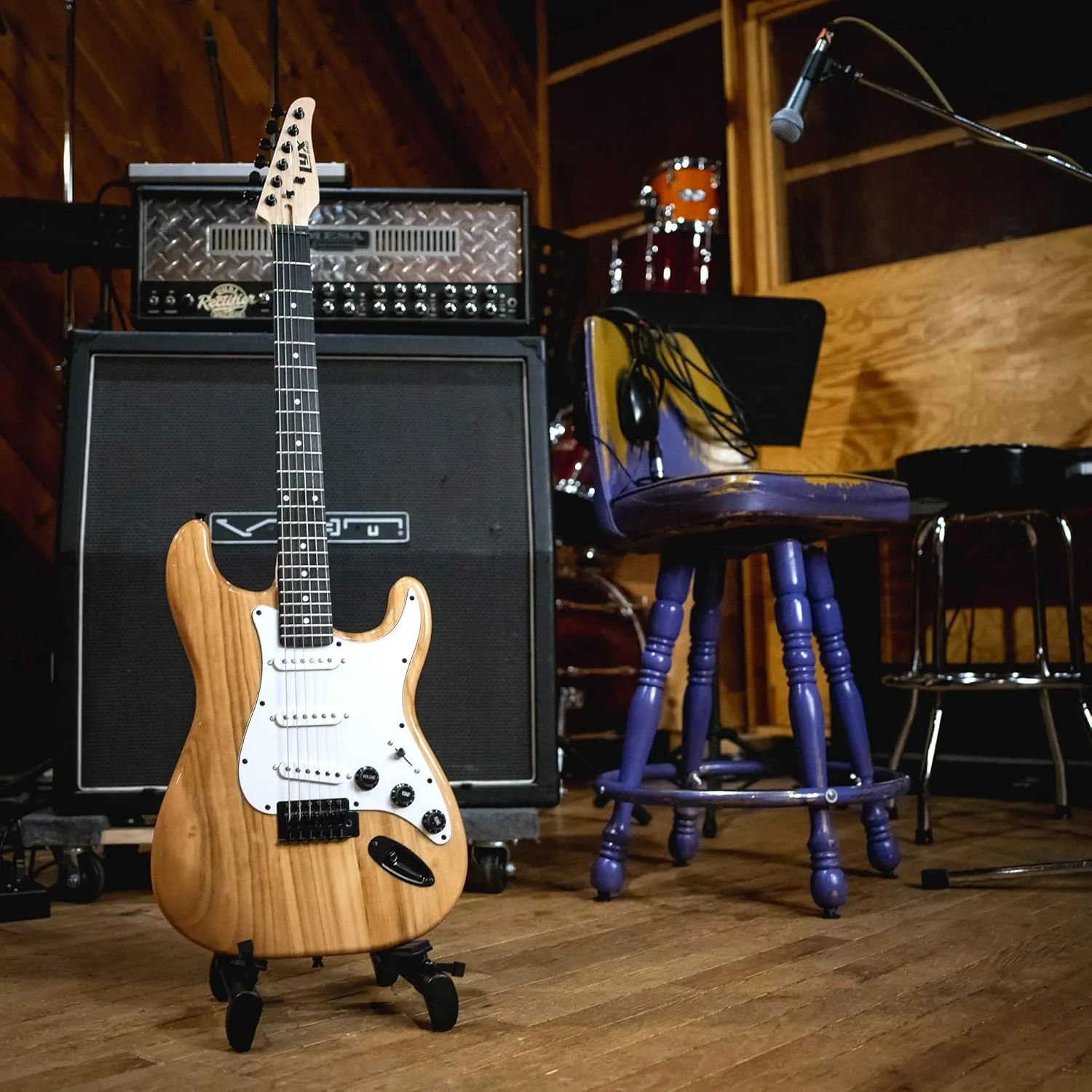 LyxPro CS 39” Electric Guitar Kit for Beginner, Intermediate & Pro Players with Guitar, Amp Cable, 6 Picks & Learner’s Guide | Solid Wood Body, Volume/Tone Controls, 5-Way Pickup - Natural