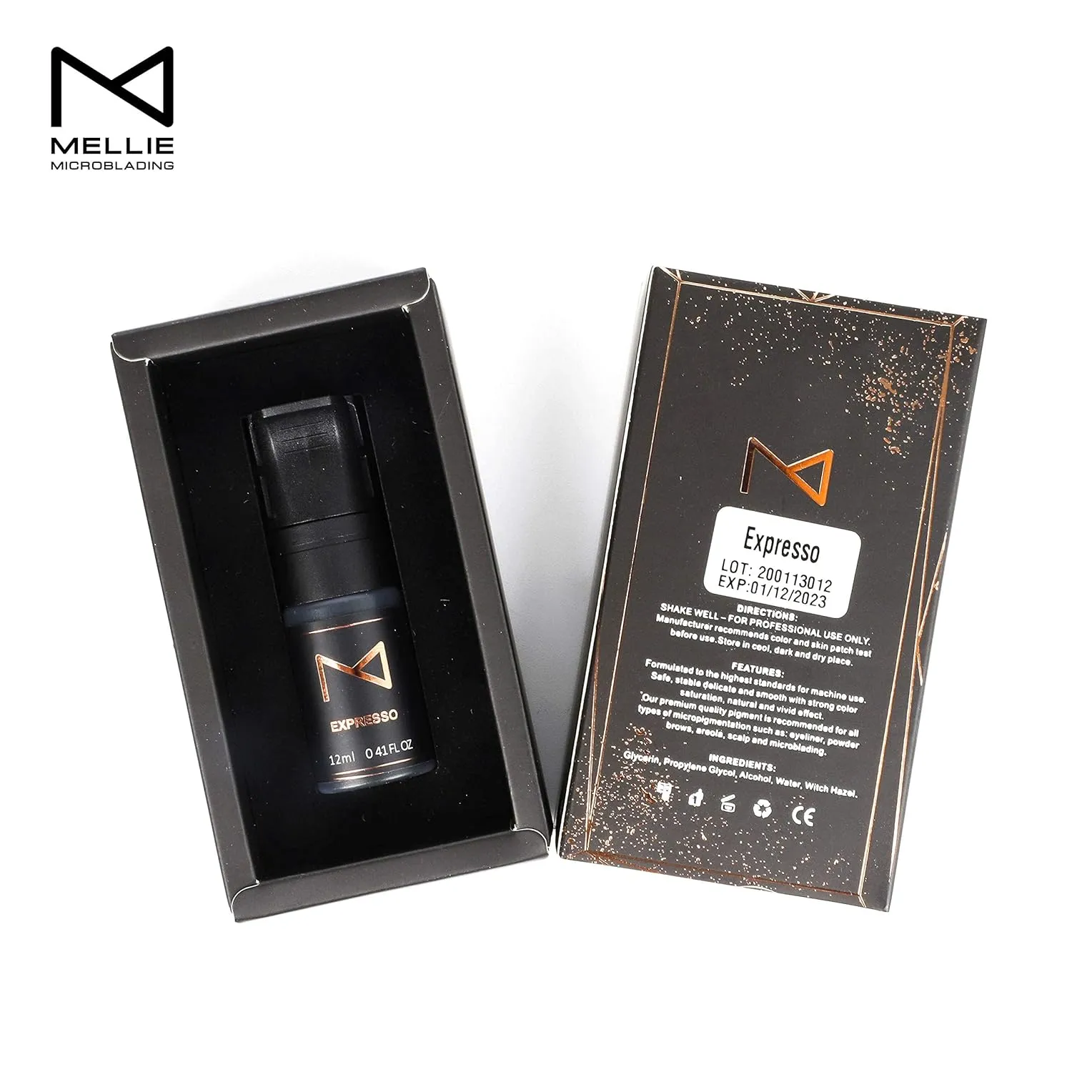 M Cosmetic LIQUID Pigment For Eyebrow Powder Brows, Nano Brow, Shading Permanent Makeup, Microblading - Machine Use - No Mixing - For Professionals Only -12ml(Espresso)