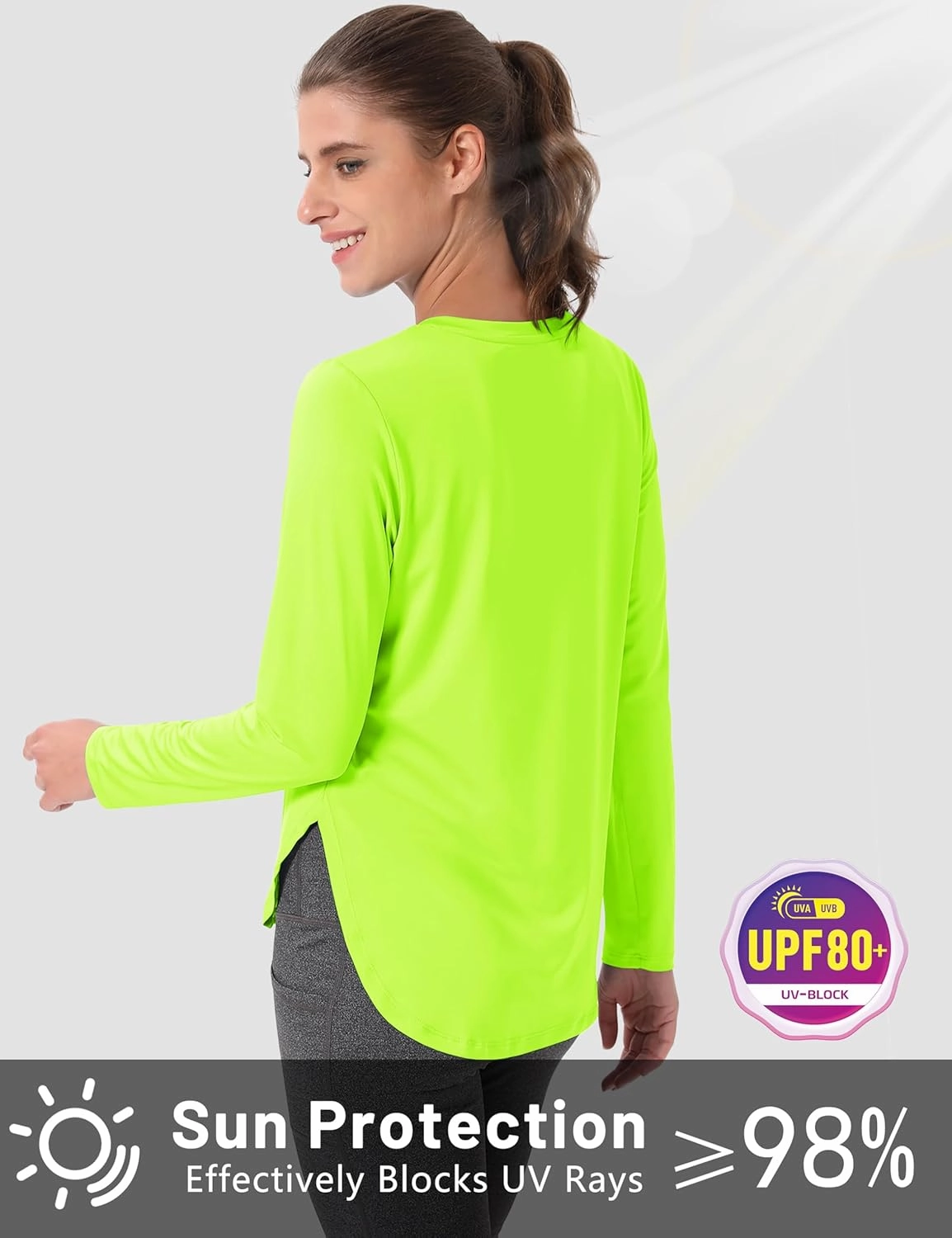 MAGCOMSEN Women's Sun Shirts SPF Long Sleeve Workout Tops Athletic UV Protection UPF 80  Quick Dry T Shirt
