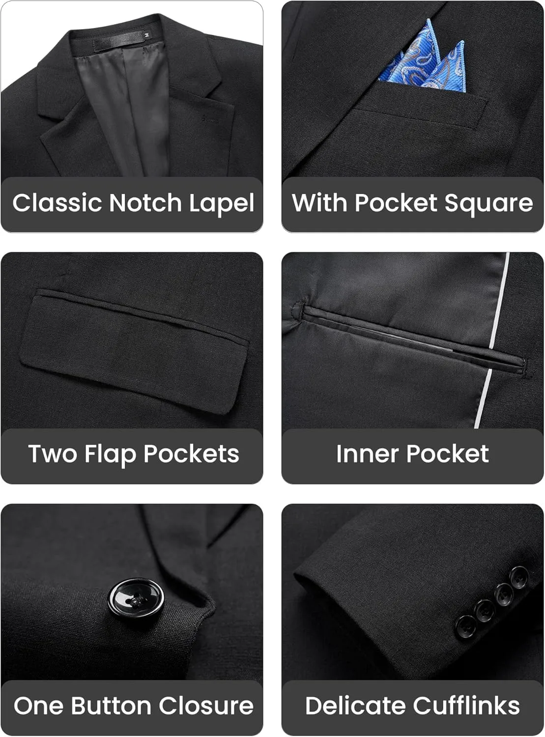 MAGE MALE Men's Slim Fit Blazer Jackets Suit One Button Lightweight Sport Coats Casual Blazer