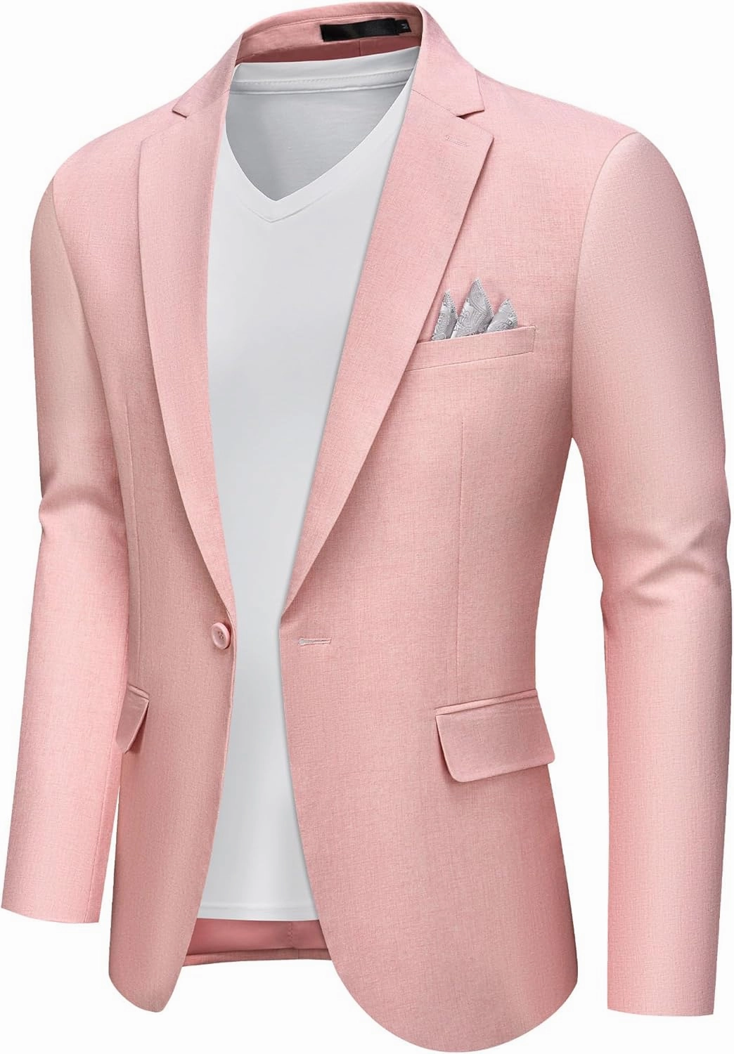 MAGE MALE Men's Slim Fit Blazer Jackets Suit One Button Lightweight Sport Coats Casual Blazer
