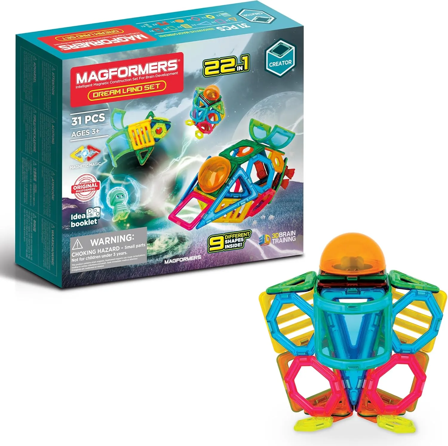 Magformers Dream Land 31-Piece Set | Magnetic Tiles Building Blocks, Educational Kit, STEM Toy Set | Magnetic Building Tiles for Kids to Develop Problem-Solving Abilities and Shape Recognition