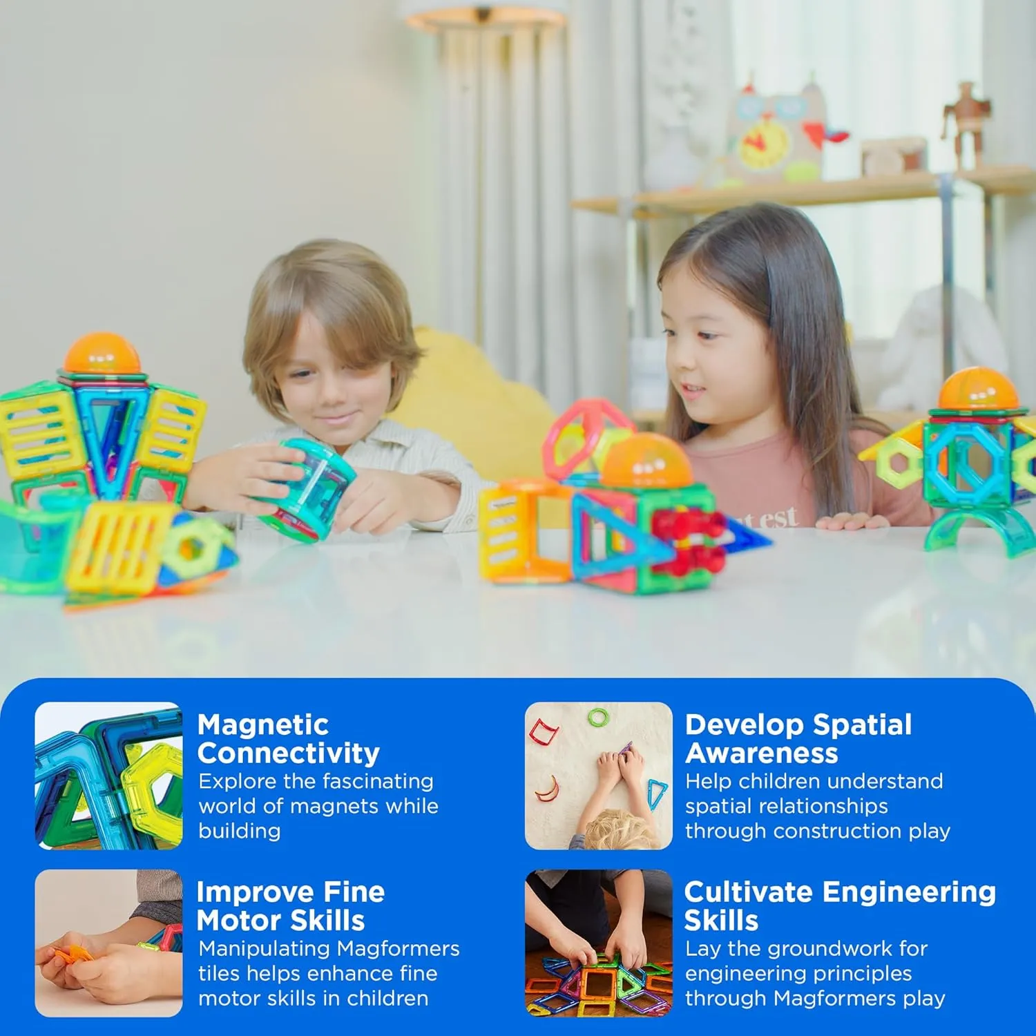 Magformers Dream Land 31-Piece Set | Magnetic Tiles Building Blocks, Educational Kit, STEM Toy Set | Magnetic Building Tiles for Kids to Develop Problem-Solving Abilities and Shape Recognition