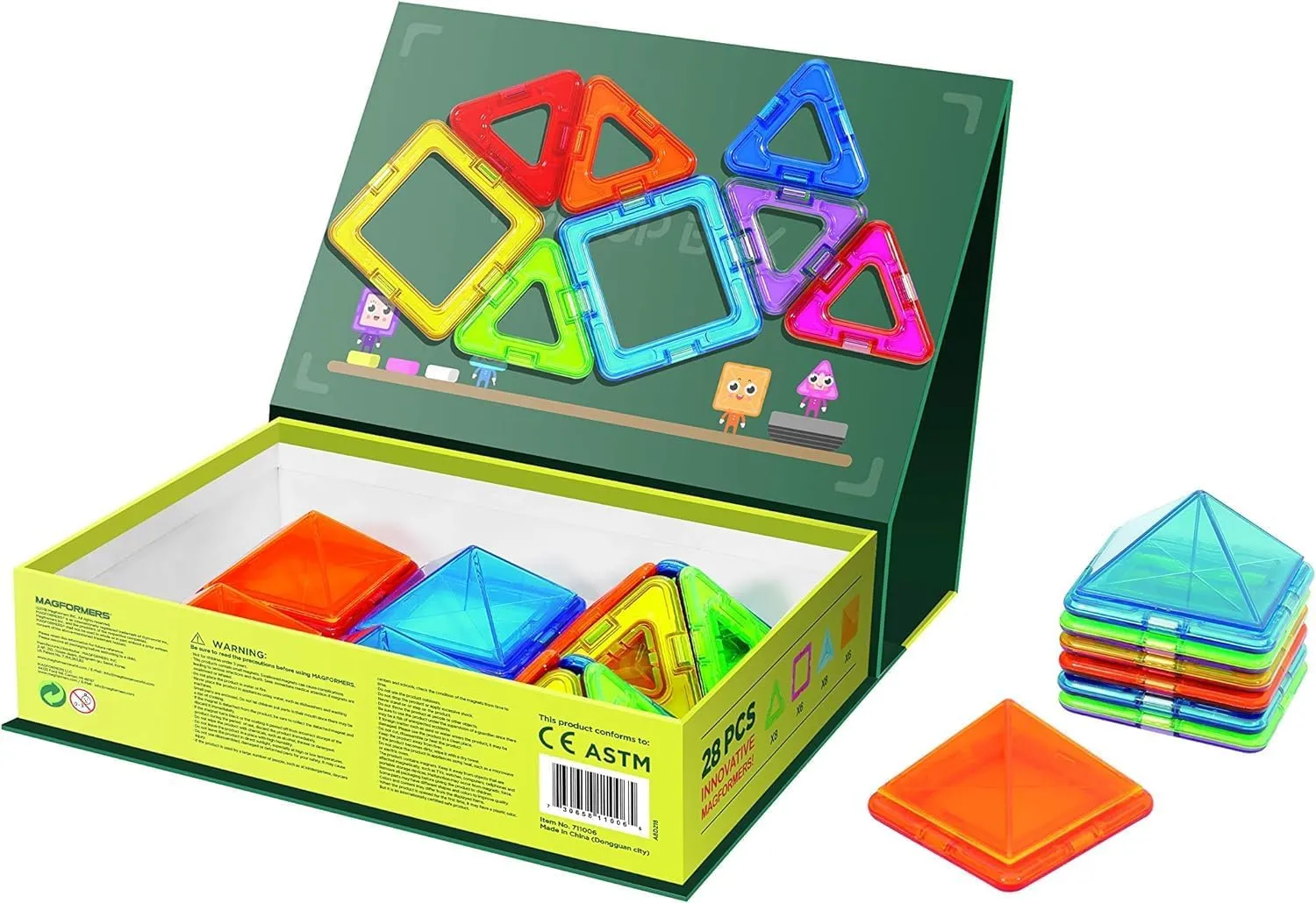 Magformers Pop Up Box 28 Pc Set | Magnetic Tiles Building Blocks, Educational Kit, STEM Toy Set | Magnetic Building Tiles for Kids to Develop Problem-Solving Abilities and Shape Recognition