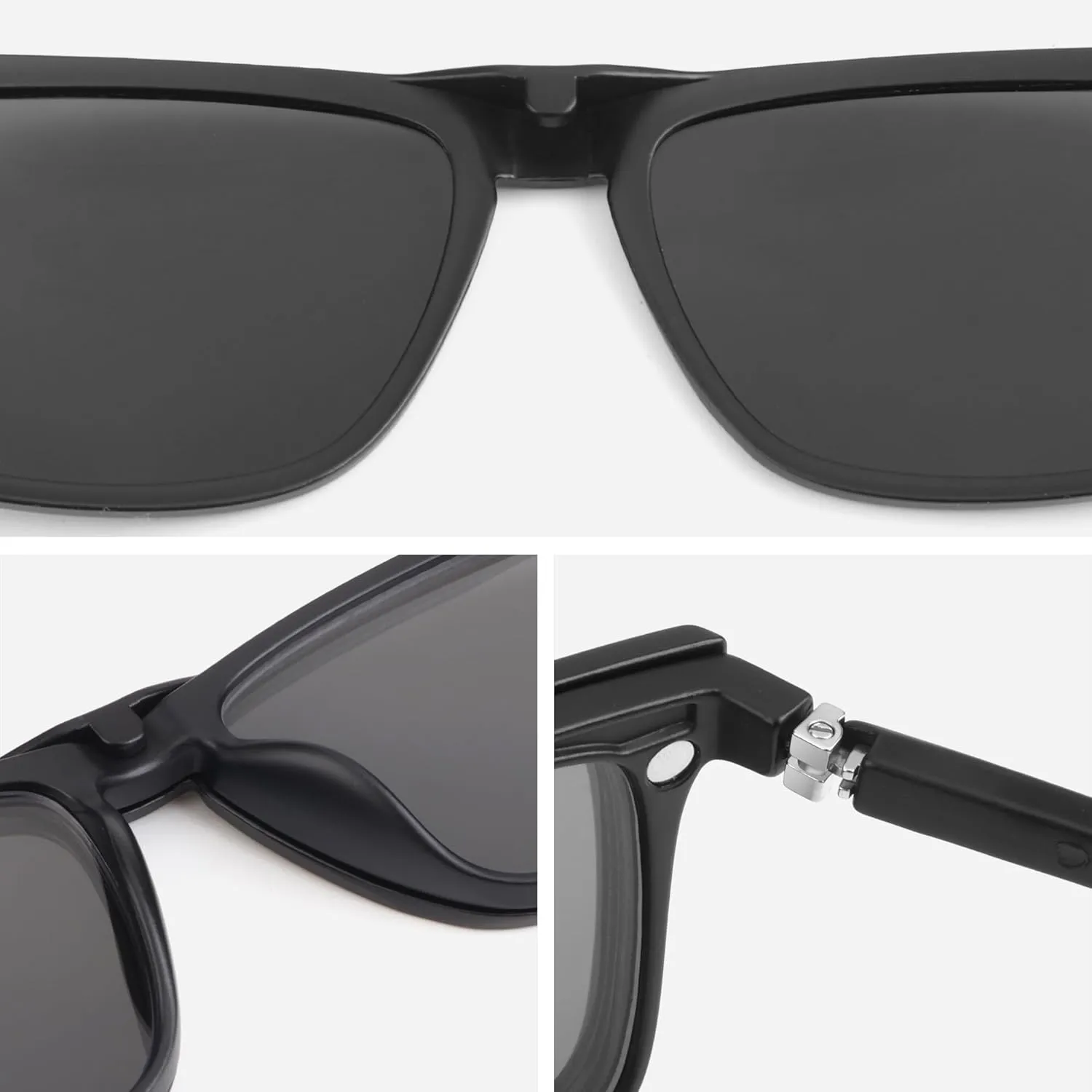 Magnetic 5Pcs Polarized Clip-on Sunglasses Plastic Frame for Night Driving