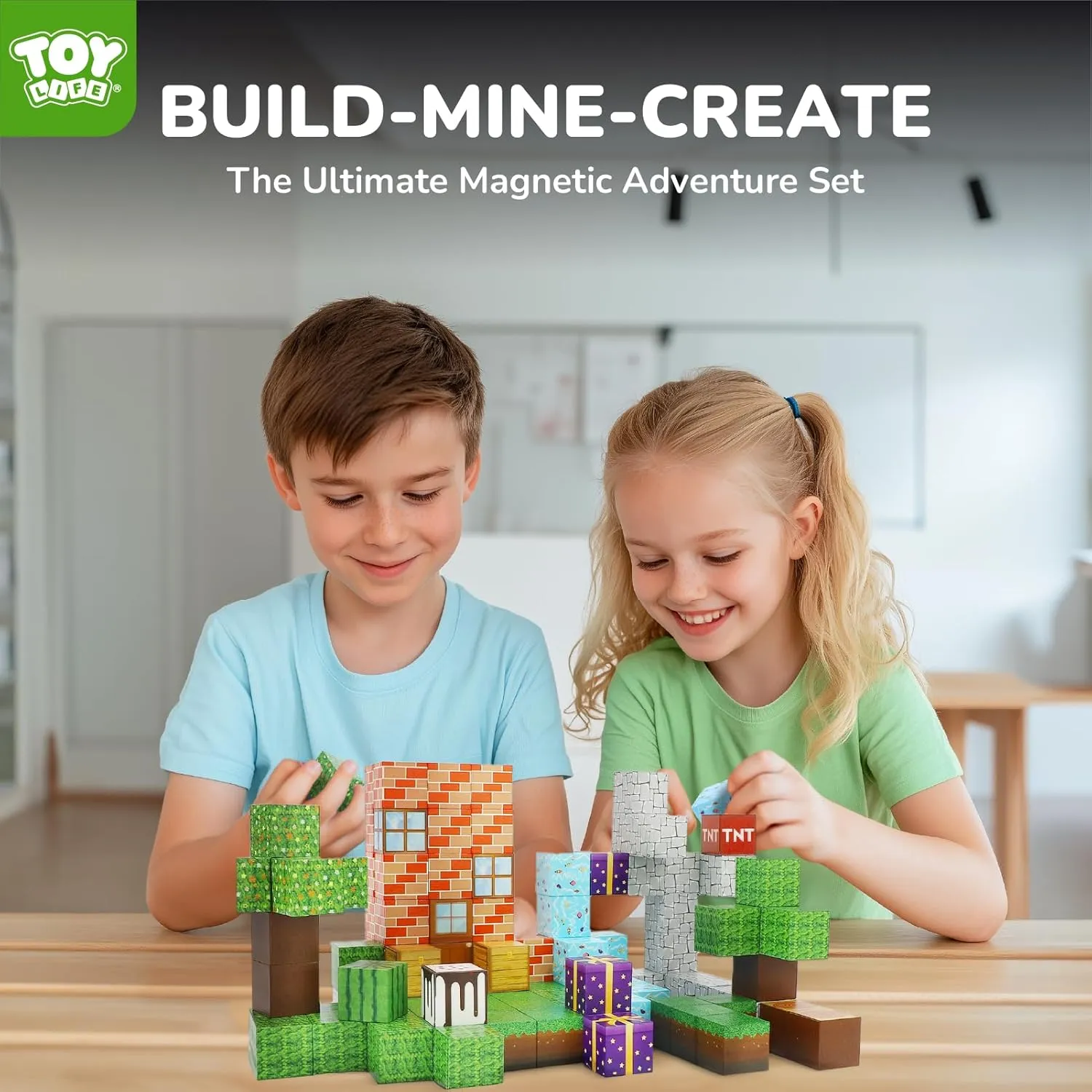 Magnetic Blocks, 108 Pcs Build Mine World Magnet Building Blocks Set for Kids Age 3  Year Old Boys Girls, Magnetic Construction Building Toy for Toddler