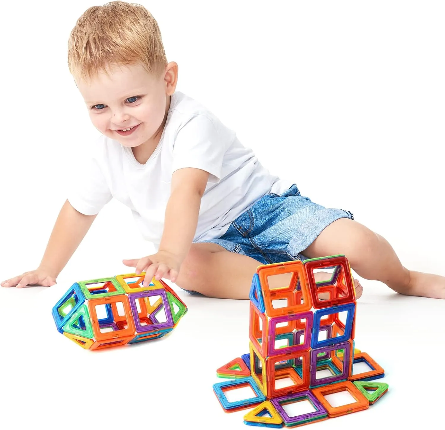 Magnetic Building Blocks Set – 30 Colorful Tiles for Kids | STEM Educational Toys for Creative Play | Safe & Durable Construction Blocks | Perfect for 3  Years Old