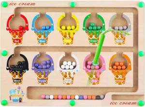 Magnetic Color Number Maze Toddlers Wooden Learning Resources Montessori Toy for 2 3 Year Old Girl Birthday Gift Games Leaning Sensory Educational Fine Motor Skill Toys for Kids