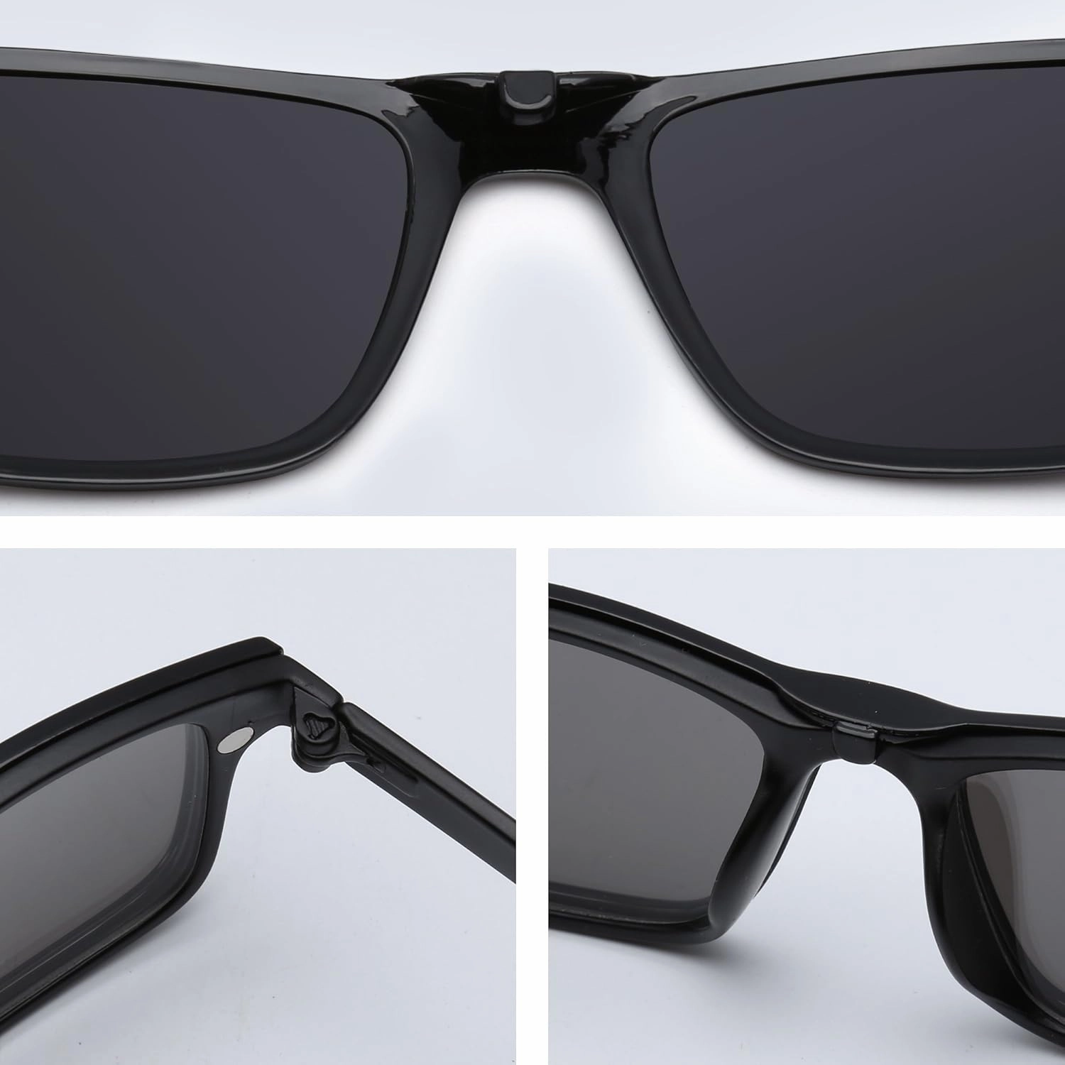 Magnetic 5Pcs Polarized Clip-on Sunglasses Plastic Frame for Night Driving