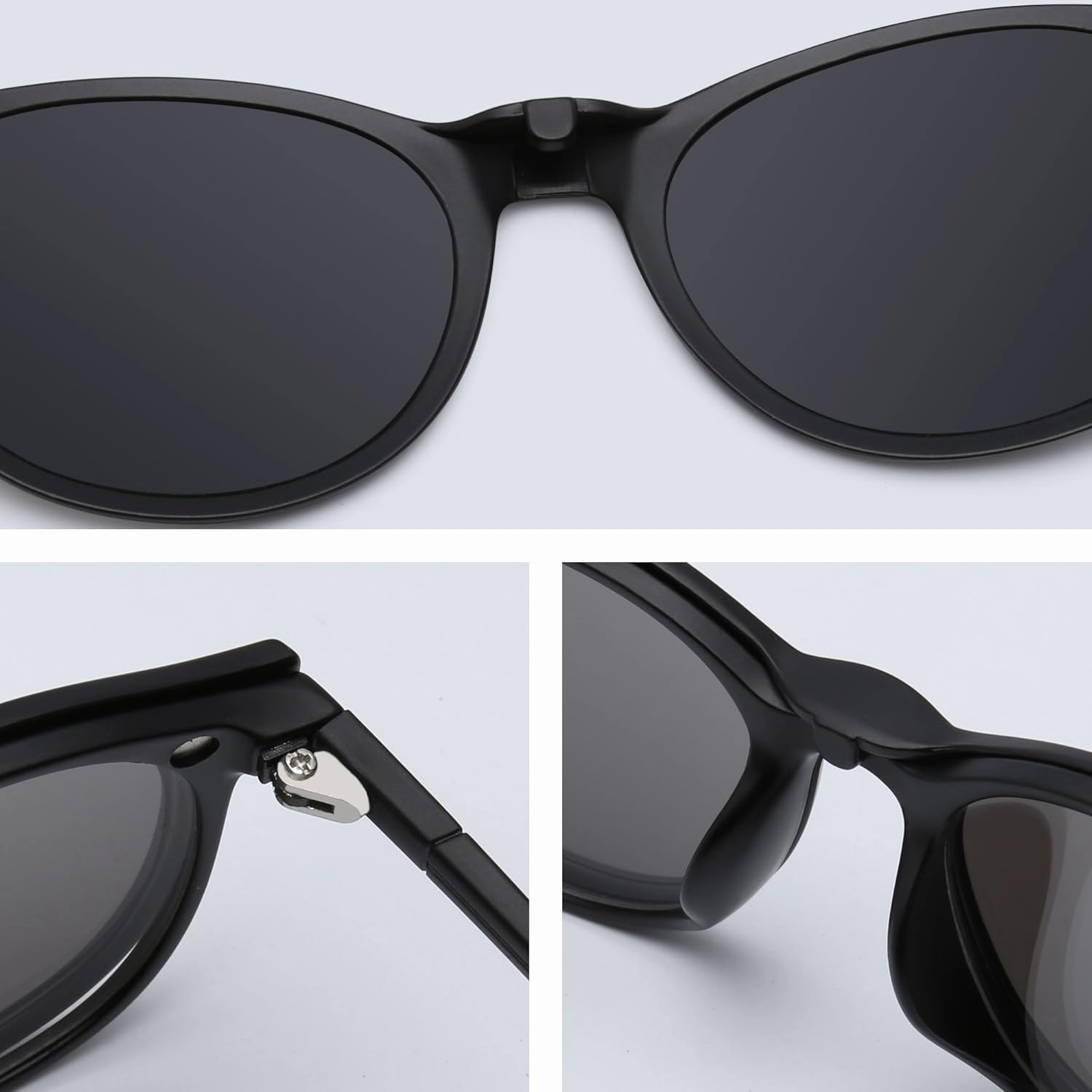 Magnetic 5Pcs Polarized Clip-on Sunglasses Plastic Frame for Night Driving