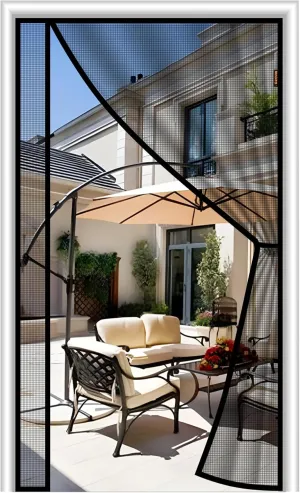 MAGZO Magnetic Screen Door 36'' x 82'', Reversible Left Right Side Opening, Upgraded Polyester Scratch-Proof, Pet Friendly, Hanging Curtain for Doorway/Homes/House/Apartment, Renter Friendly, Black