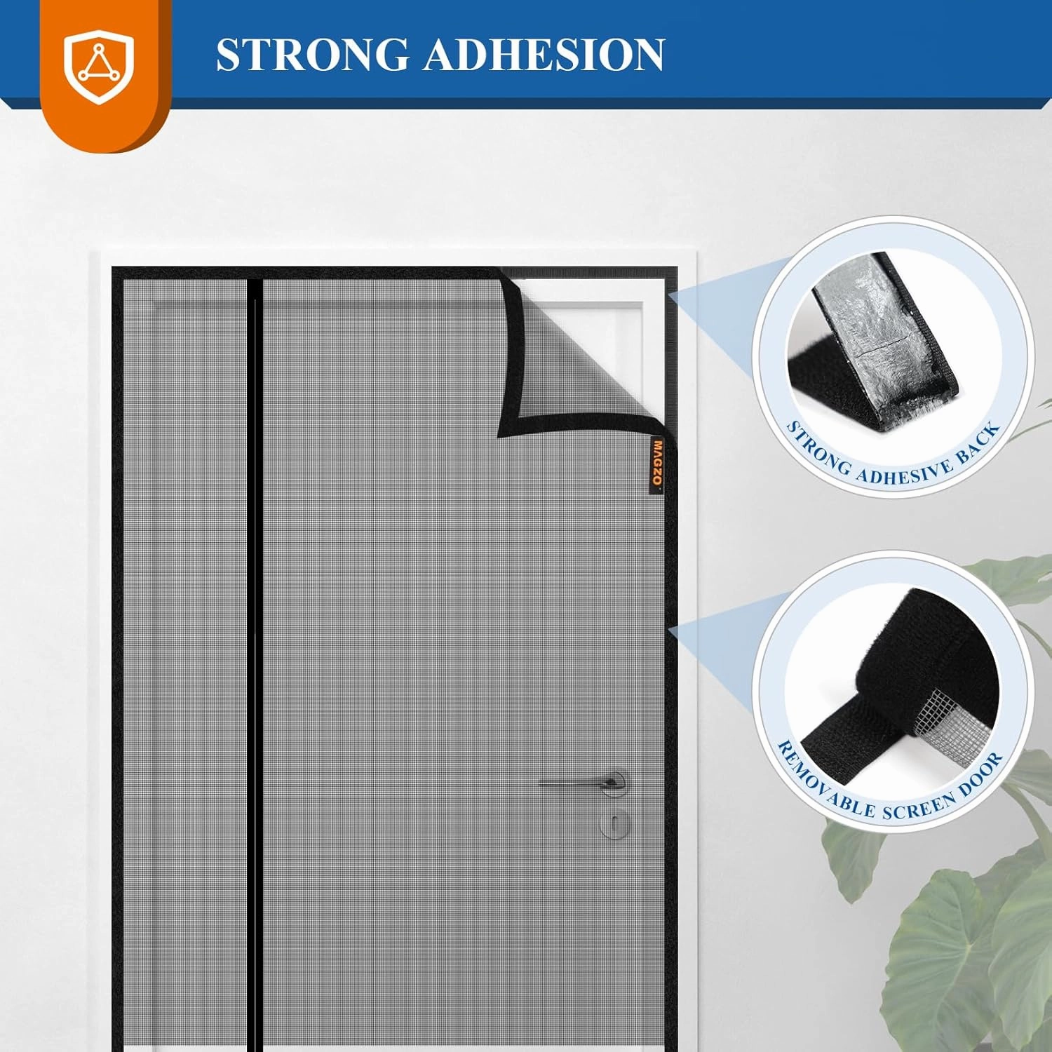 MAGZO Magnetic Screen Door 30'' x 80'', 2025 Model, Reversible Left Right Side Opening, Upgraded Polyester Scratch-Proof, Dog Friendly, Mesh for Single/Entry Doors, Walk Through Auto-Closure, Grey