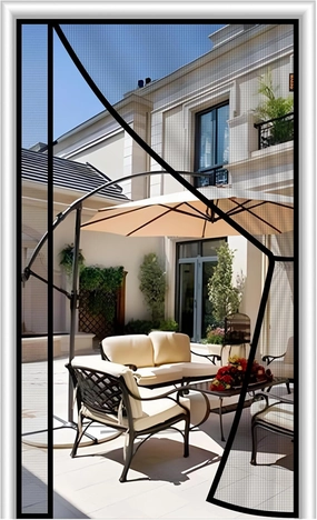 MAGZO Magnetic Screen Door 30'' x 80'', 2025 Model, Reversible Left Right Side Opening, Upgraded Polyester Scratch-Proof, Dog Friendly, Mesh for Single/Entry Doors, Walk Through Auto-Closure, Grey