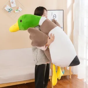 Mallard Duck Plush, Duck Stuffed Animals,Realistic Soft Furry Duck Stuffed Animal Pillow,Cute Toy Gift for Every one (47.2)