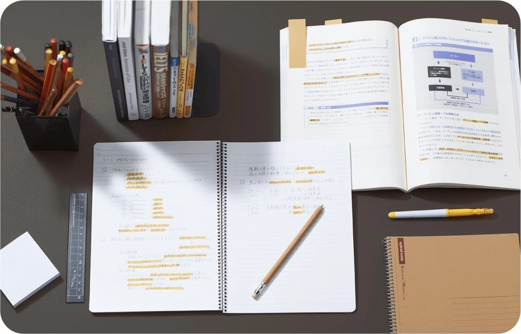 Maruman N236 Notebook, Ring Notebook, 0.26 inches (6.5 mm), Ruled, Basic B5, 40 Pieces, Set of 10