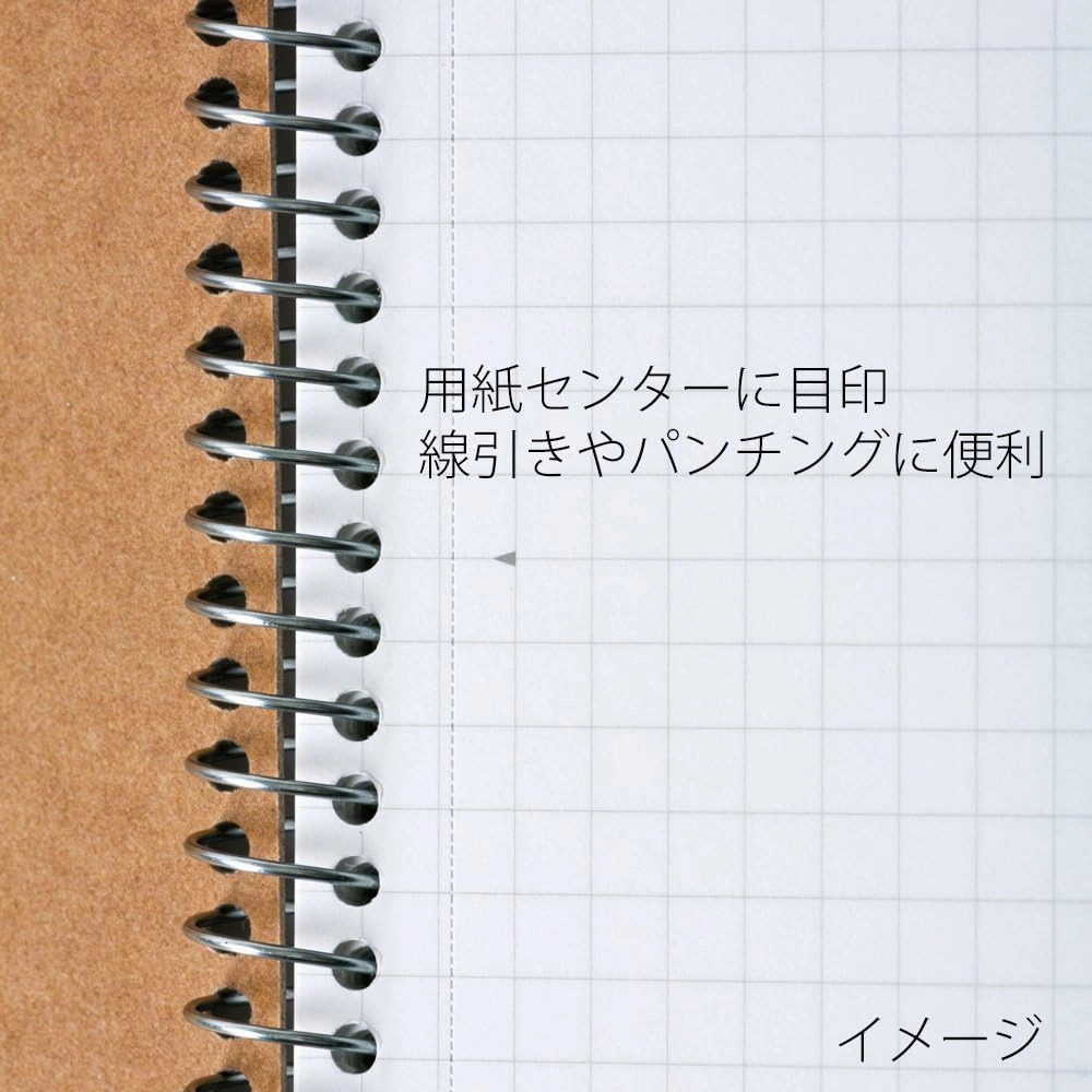 Maruman N245 Notebook, Ring Notebook, 0.2 inch (5 mm), Square Ruled, Basic, A4, 40 Pieces, Set of 5