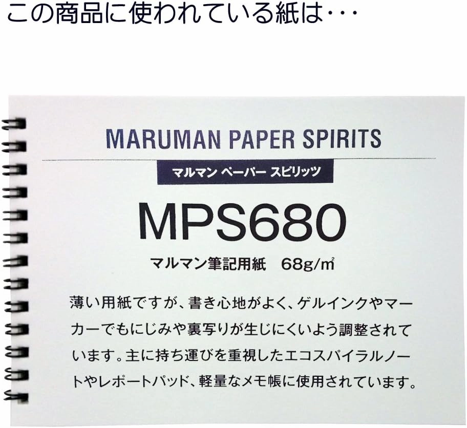 Maruman N245 Notebook, Ring Notebook, 0.2 inch (5 mm), Square Ruled, Basic, A4, 40 Pieces, Set of 5