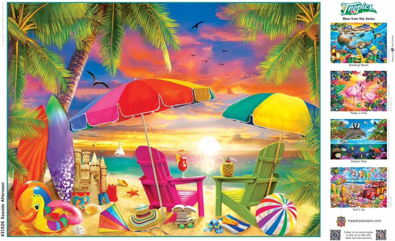 MasterPieces 300 Piece EZ Grip Jigsaw Puzzle - Seaside Afternoon - 18"x24"