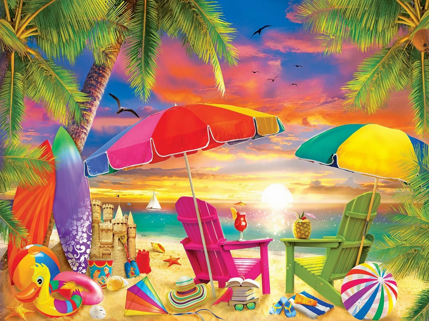 MasterPieces 300 Piece EZ Grip Jigsaw Puzzle - Seaside Afternoon - 18"x24"