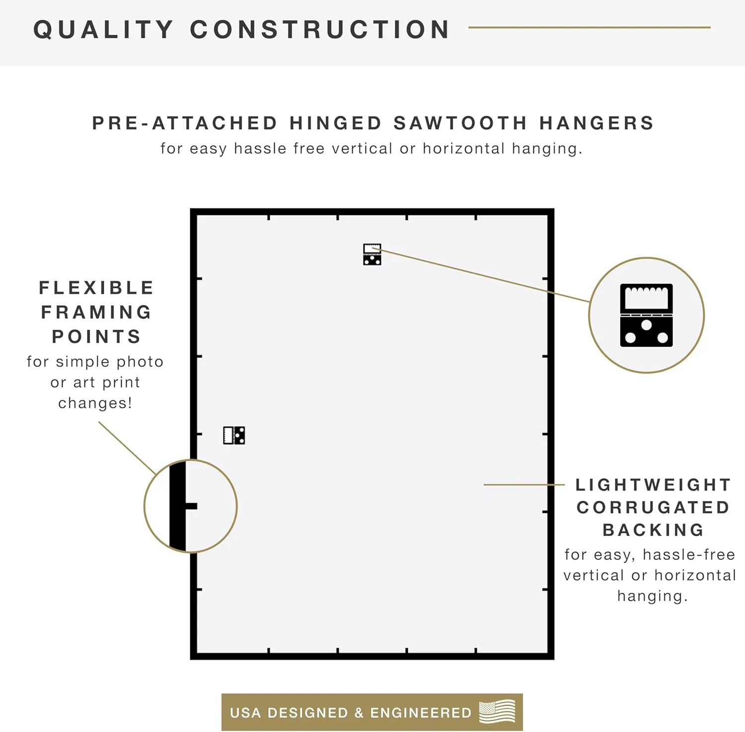 MCS Trendsetter 24x30 Poster Frame Black High-Gloss, Vertical & Horizontal Wall Hanging Large Picture Frame for Photos, Posters & Art Prints (1-Pack)