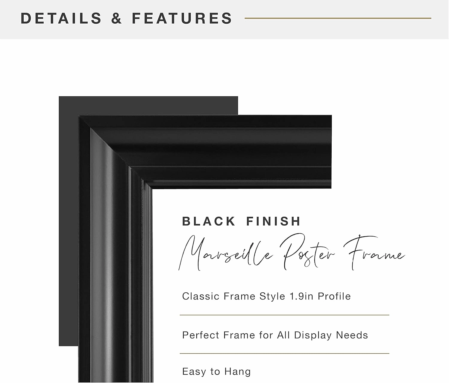 MCS, Black Marseille Poster Float Frame, 20x26 Inch, 20 x 26