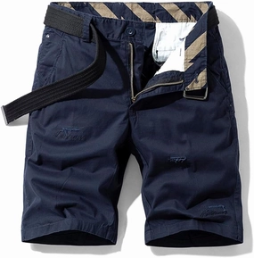 Men's Lightweight Striped Cargo Shorts Summer Slim Fit Cotton Casual Shorts