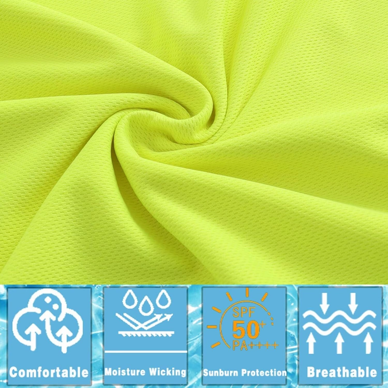 Men's Pack Dry-Fit UV Moisture Wicking Shirts UPF 50  Breathable Long Sleeve Tees Sun Protection T-Shirt with Hood