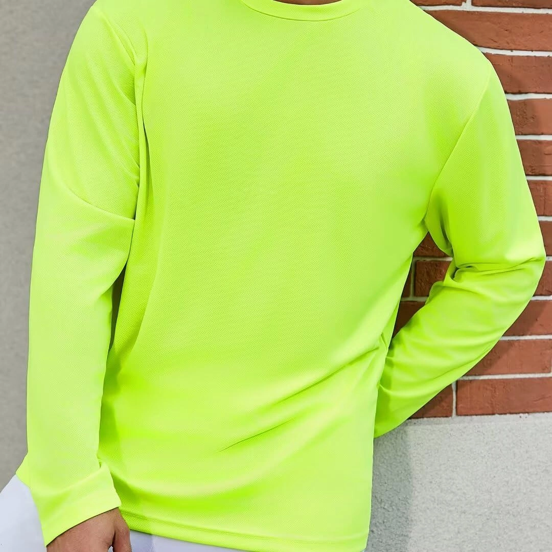 Men's Pack Dry-Fit UV Moisture Wicking Shirts UPF 50  Breathable Long Sleeve Tees Sun Protection T-Shirt with Hood