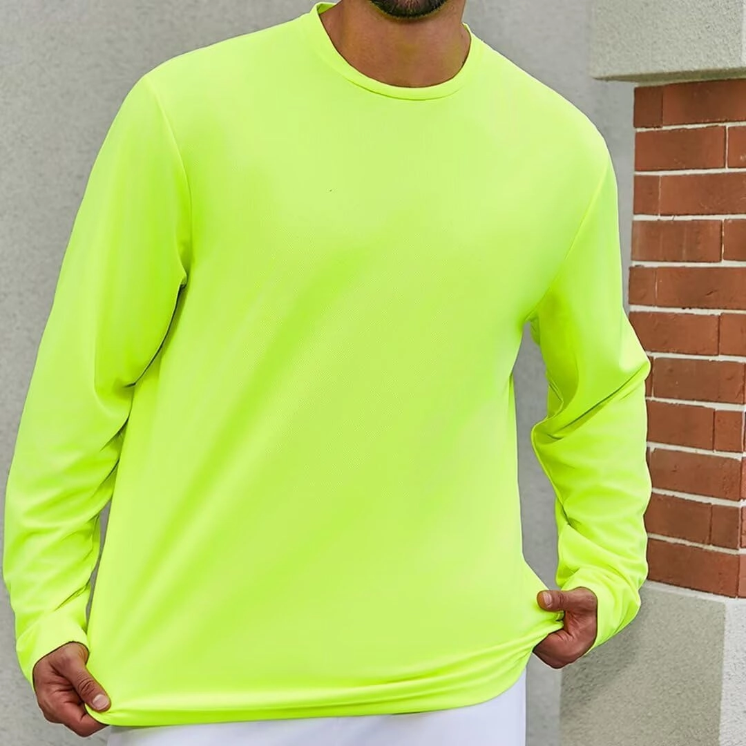 Men's Pack Dry-Fit UV Moisture Wicking Shirts UPF 50  Breathable Long Sleeve Tees Sun Protection T-Shirt with Hood