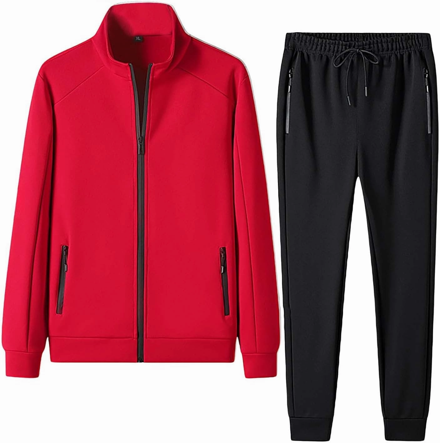 Men's Tracksuit 2 Piece Full Zipper Long Sleeve Jacket Drawstring Pants Fashion Jogging Dating Couple Casual Outfits