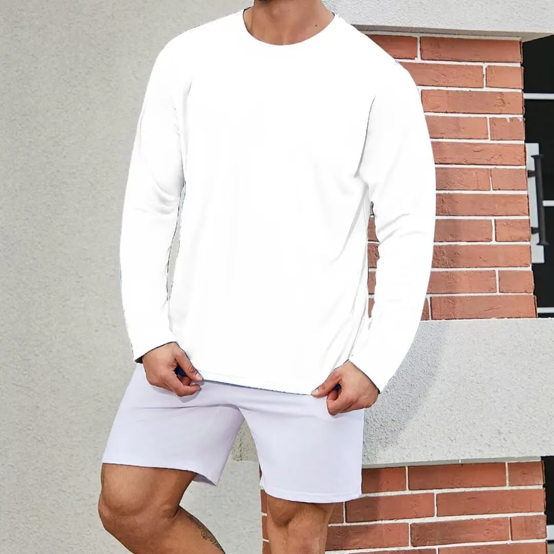Men's Pack Dry-Fit UV Moisture Wicking Shirts UPF 50  Breathable Long Sleeve Tees Sun Protection T-Shirt with Hood