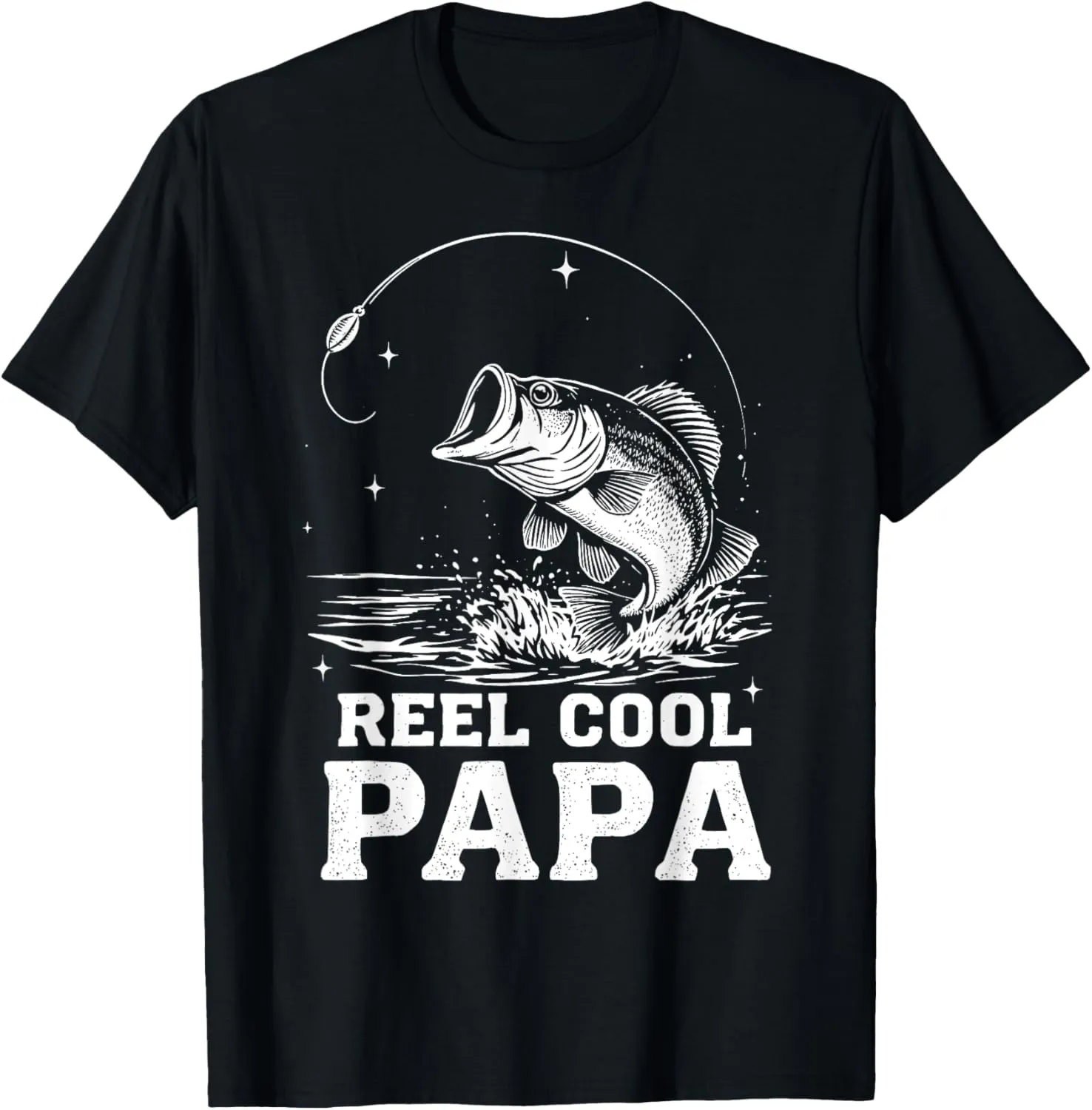 Mens Reel Cool-Papa Father's Day Fishing Dad Grandpa Fishermen T-Shirt
